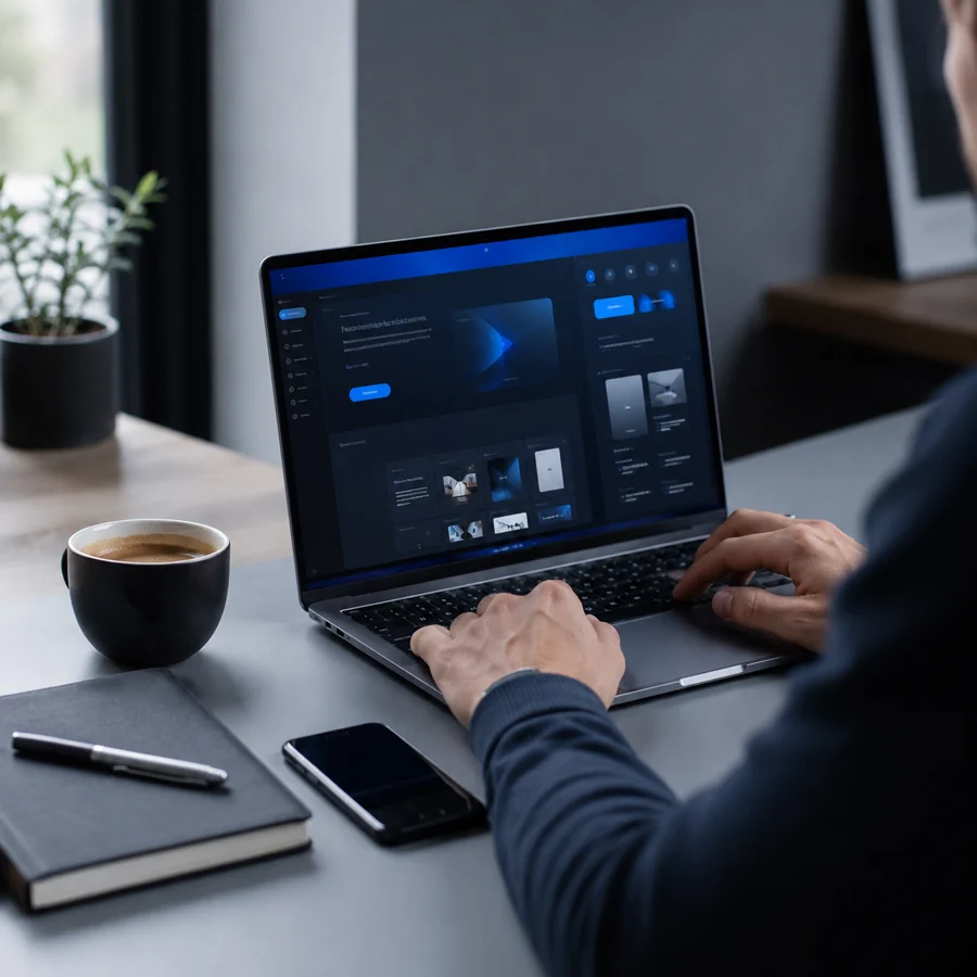 Développeur travaillant sur une interface de site web