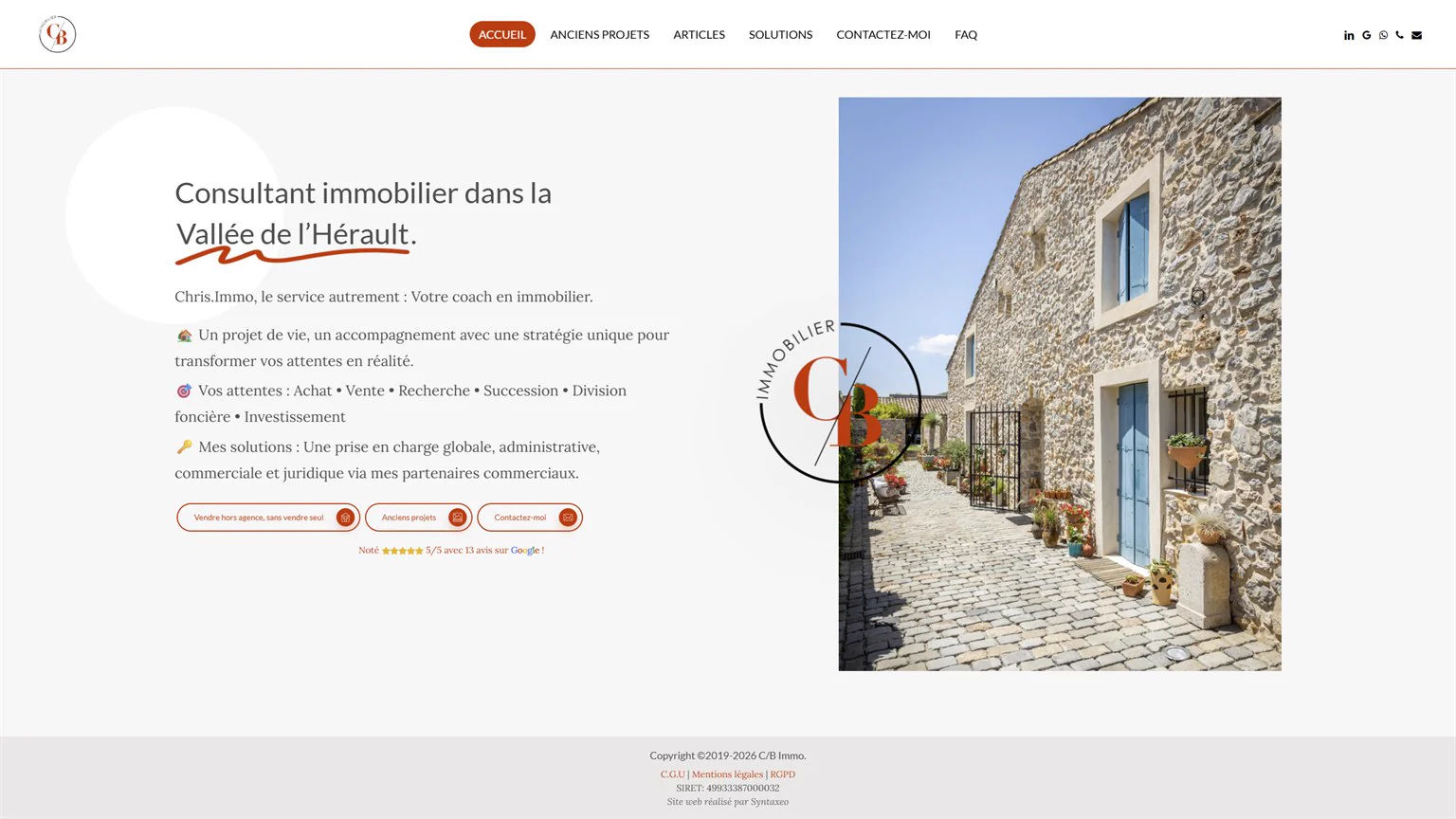 Site vitrine Chris.Immo
