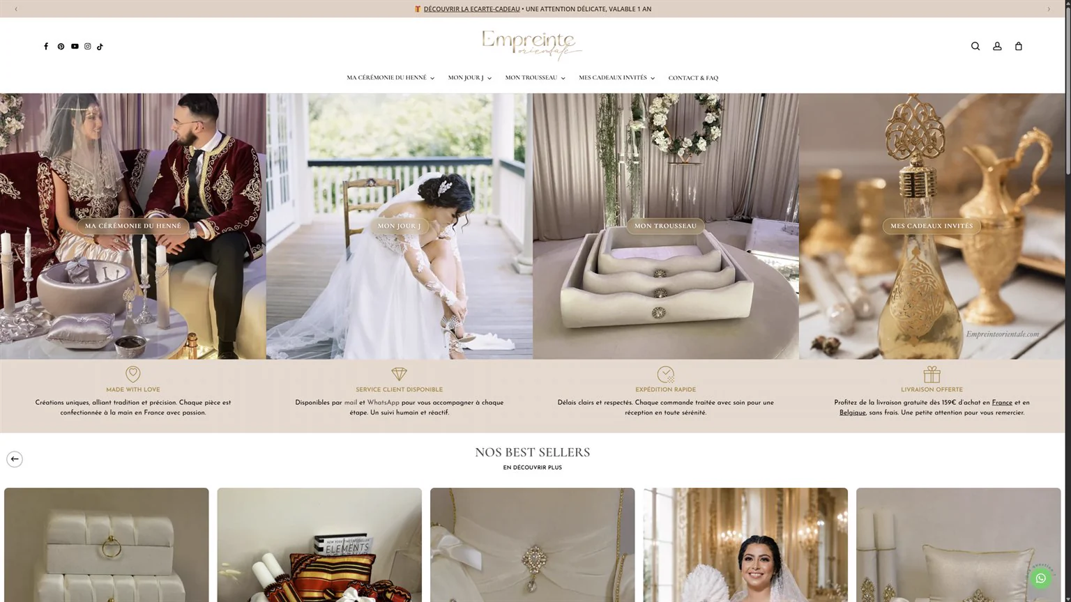 Site e-commerce Empreinte Orientale