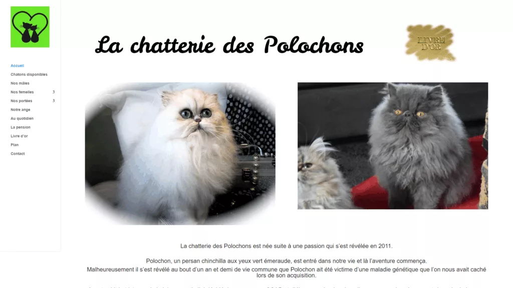 Site vitrine La Chatterie des Polochons