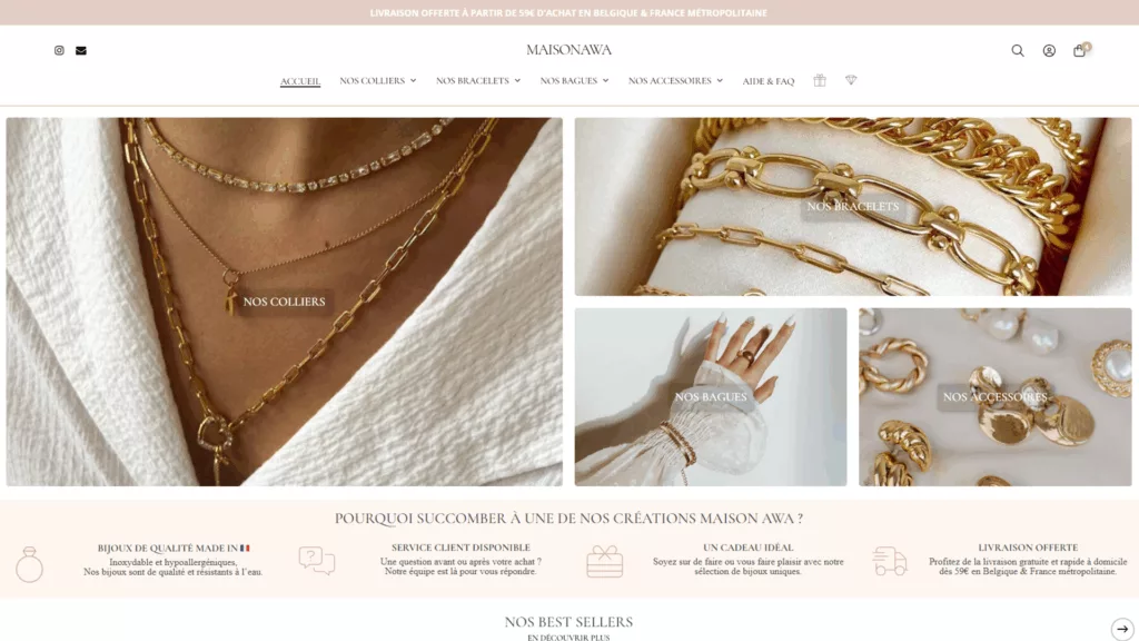 Site e-commerce Maisonawa